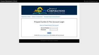 Prepaid Sunbiz Account E-File Login - Sunbiz