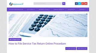 How to File Service Tax Return Online Procedure - MyOnlineCA