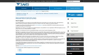 Register for eFiling - Sars