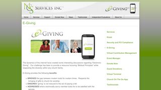 NCS Services Inc. - E-Giving