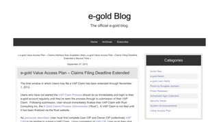 e-gold Blog: e-gold Value Access Plan – Claims Filing Deadline ...