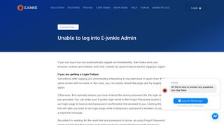 Unable to log into E-junkie Admin