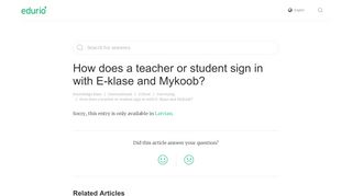 How does a teacher or student sign in with E-klase and Mykoob ...