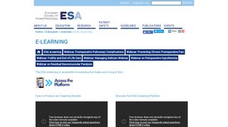 E-learning - European Society of Anaesthesiology