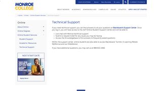Online | Technical Support | Monroe College
