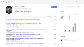 Husni Mubarok - Google Scholar Citations