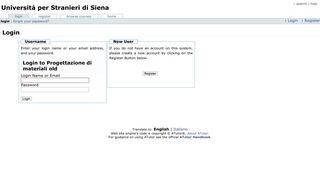 Università per Stranieri di Siena : Login - elearning
