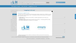 Logging in & out : e-LfH Support