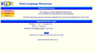 eLr (Speech Pathology Resources) - Registered Users Logon