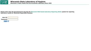 ELR Login - Wisconsin State Laboratory of Hygiene