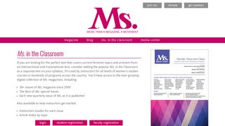 Ms. Magazine | Ms. in the Classroom