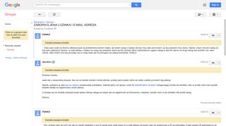 ZABORAVLJENA LOZINKA I E-MAIL ADRESA - Google Groups