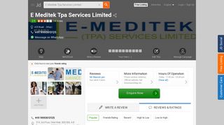 E Meditek Tpa Services Limited, A B Road - E Meditek Solutions Ltd ...
