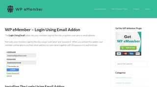WP eMember - Login Using Email Addon - WordPress Membership