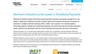 About Us - Merchant e-Solutions