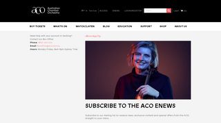 eNews Sign Up - Australian Chamber Orchestra