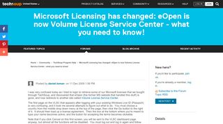 Microsoft Licensing has changed: eOpen is now Volume License ...