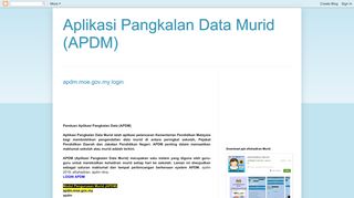 Aplikasi Pangkalan Data Murid (APDM)