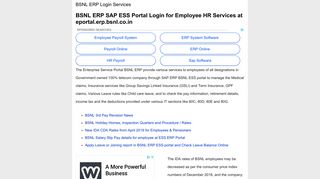 BSNL ERP SAP NetWeaver Portal ESS Login Services