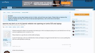 eportal.erp.bsnl.co.in/irj/portal website not opening on lumia 535 ...