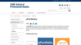 ePortfolios | cuny sps - CUNY School of Professional Studies