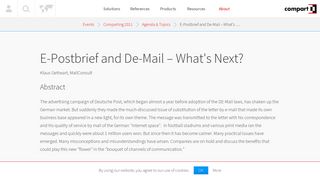E-Postbrief and De-Mail – What's Next? - Compart