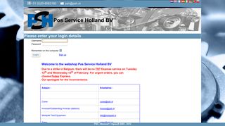 Login - PSH - Pos Service Holland