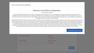 the POEA's e-Registration. - POEA eServices
