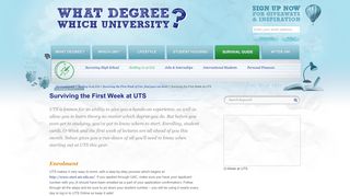 What Degree? Which University? - Surviving the First Week at UTS