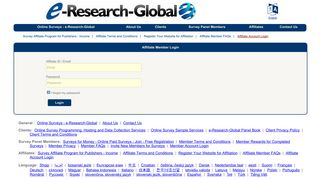Affiliate Account Login - e-Research-Global.com