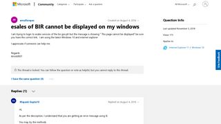 esales of BIR cannot be displayed on my windows - Microsoft Community