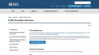 E-file Provider Services | Internal Revenue Service - IRS.gov
