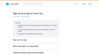 Sign up for e-sign for Xero Tax - Xero Central