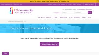 e-Statement Login — US Community Credit Union