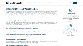 E-Statement Frequently Asked Questions › Leaders Bank