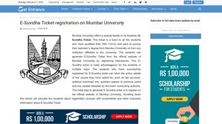 E-Suvidha Ticket registration - Mumbai University | Getentrance