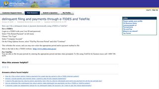 delinquent filing and payments through e-TIDES and ... - PA Revenue