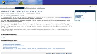 How do I unlock my e-TIDES Internet account? - PA Revenue