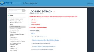 LOG INTO E-TRACK | E-Track Help Center
