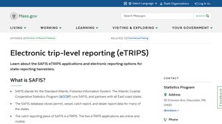 Electronic trip-level reporting (eTRIPS) | Mass.gov