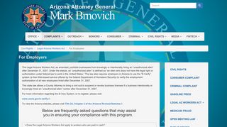 For Employers | Arizona Attorney General