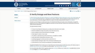 E-Verify Outage and New Features | USCIS