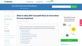 What is e-Way Bill? - ClearTax