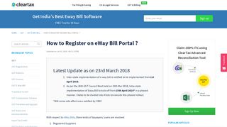 How to register on the Eway bill portal under GST? - ClearTax