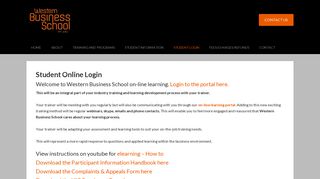 Student Online Login - wbs.org.au - Western Business School