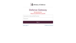 Defence Gateway - Login