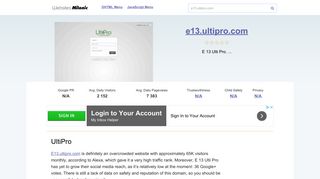 E13.ultipro.com website. UltiPro.