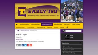 Early ISD - e2020 Login