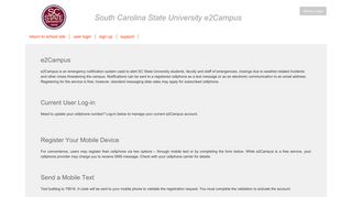 E2Campus Signup - South Carolina State University