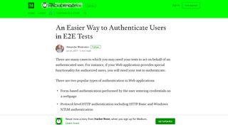 An Easier Way to Authenticate Users in E2E Tests – Hacker Noon